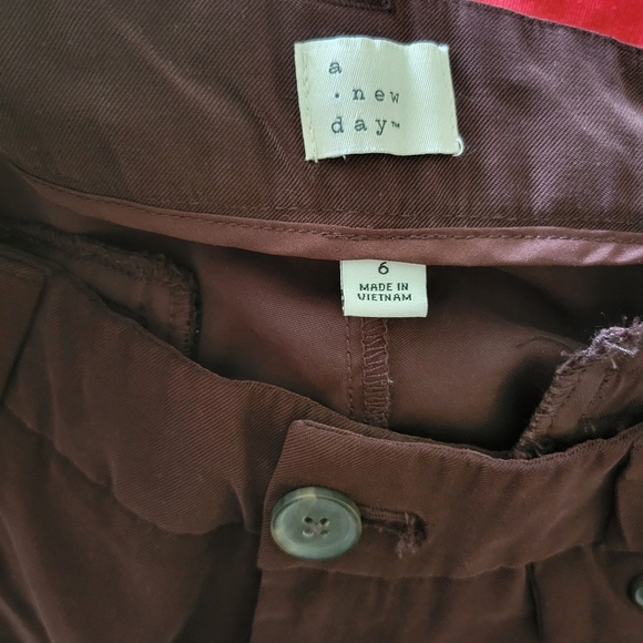 A New Day Size 6 Dark Chocolate Brown Wide Leg Dress Pant - Picture 2 of 5